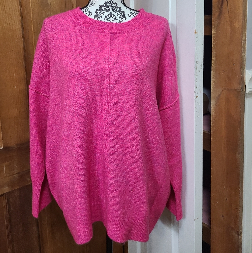 Vince Camuto Vibrant Pink Crew Neck Sweater